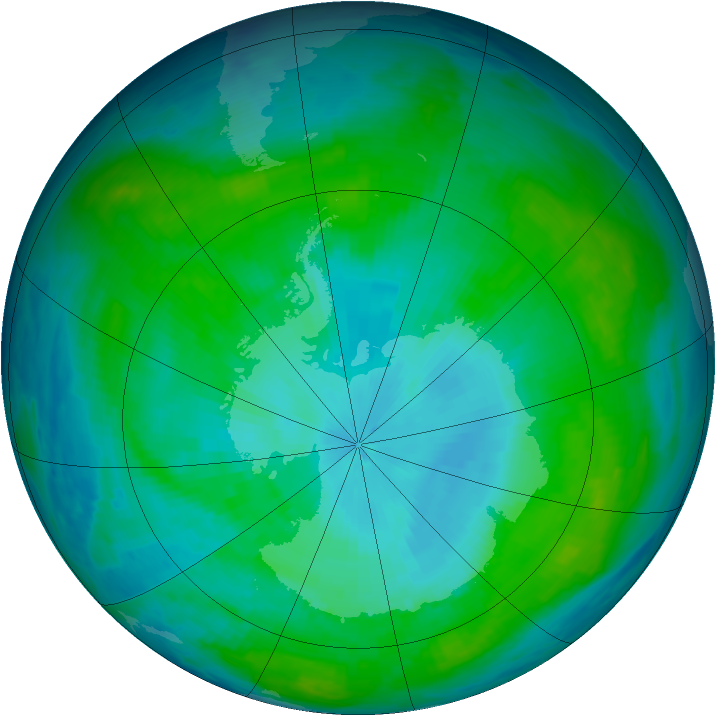 Antarctic ozone map for 27 January 1987